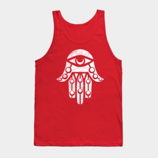 Hamsa White halftone 2 Tank Top